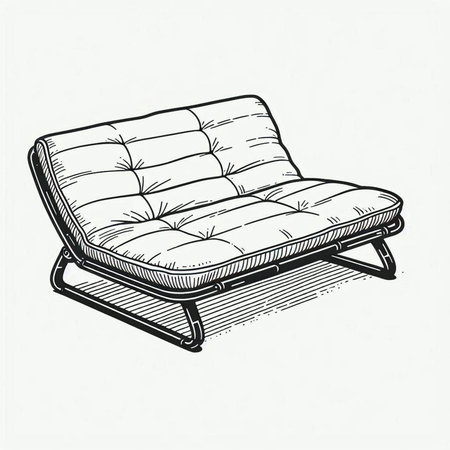 Sofa hand drawn in engraving style. Vector illustration.の写真素材