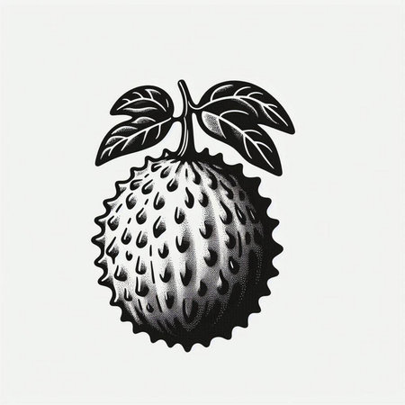 Soursop vector engraving illustration isolated on white background.