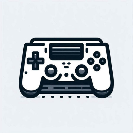 Gamepad icon in outline style. Computer game controller vector illustration.