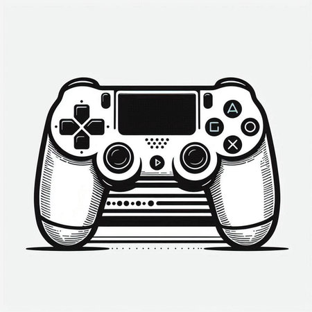 video game controller on white background, vector illustration, eps10