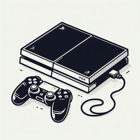 Videogame controller and gamepad. Retro vector illustration.