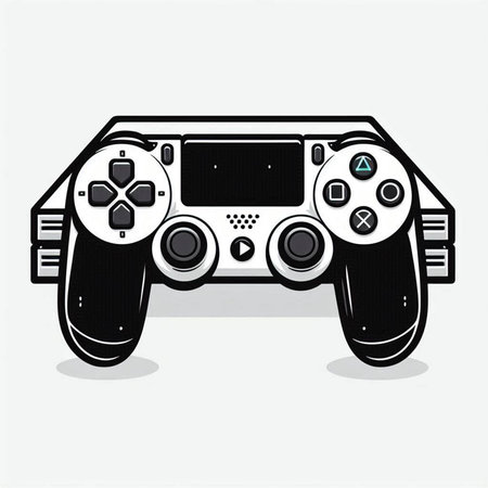 video game controller on a white background, vector illustration, eps10