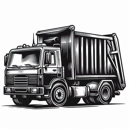 Truck with a container. Vector illustration ready for vinyl cutting.の写真素材