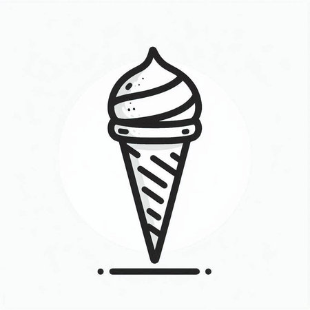 Ice cream icon. Vector illustration of a cone of ice cream.の写真素材