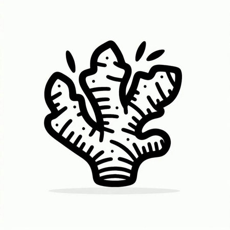 Coral line icon on white background. Hand drawn vector illustration.