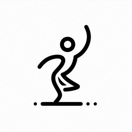 Figure skater icon on white background. Line art vector illustration.の写真素材