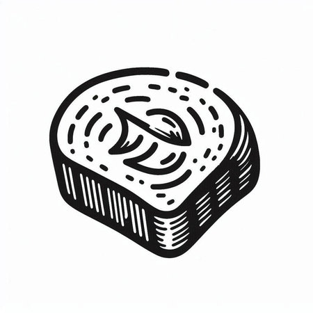 Sushi roll on a white background. Vector illustration in sketch style.の写真素材