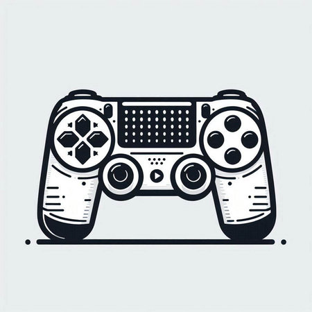Retro video game controller. Gamepad vector illustration. Retro video game controller.