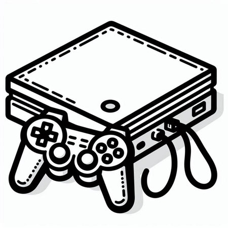 Videogame console on a white background. Vector illustration.