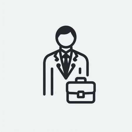 Businessman with briefcase icon, vector illustration. Flat design styleの写真素材