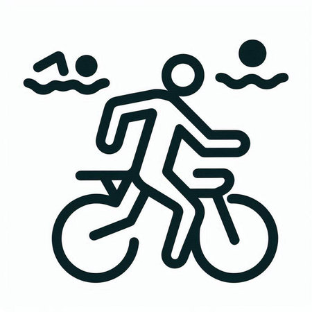 Cyclist icon on white background. Vector illustration, EPS 10.の写真素材