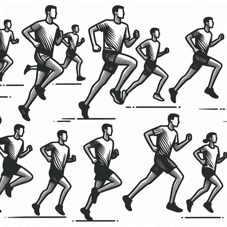 Running man. Vector illustration of a running man. Set of running men.