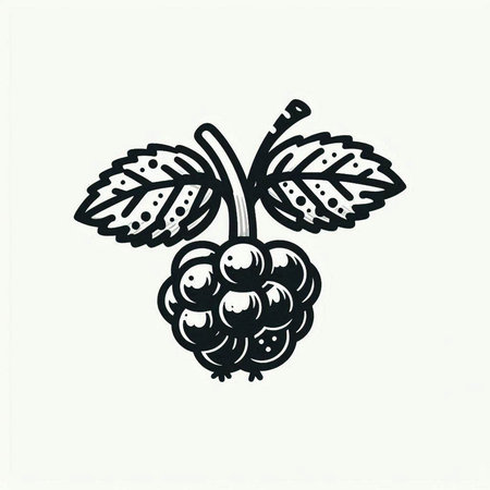 Blackberry. Hand drawn vector illustration. Isolated on white background.の写真素材