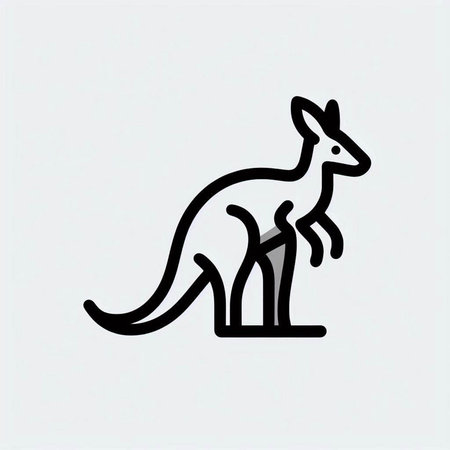 Kangaroo icon in trendy flat style isolated on grey background. Kangaroo symbol for your web site...
