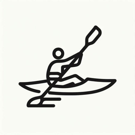 Kayak icon vector illustration. Canoeing sign and symbol.の写真素材
