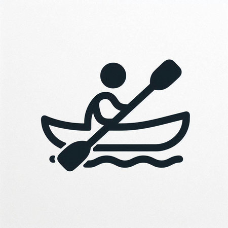 kayak icon on the white background. Isolated vector illustration.