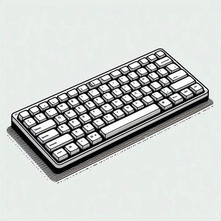Isometric computer keyboard. Vector illustration. Isolated on white background.