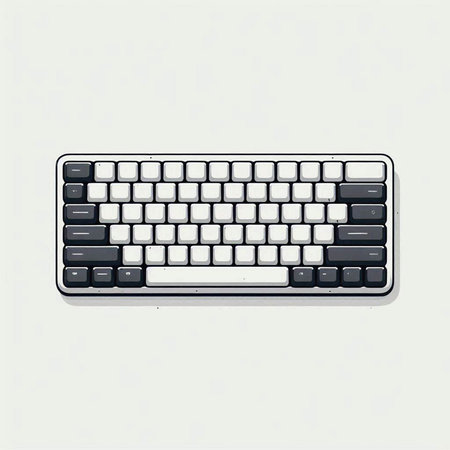 Computer keyboard on a white background. Vector illustration. Eps 10.