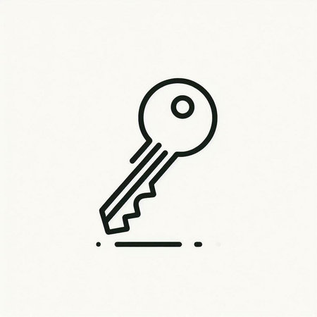 Key icon, vector illustration. Flat design style. Key icon.の写真素材