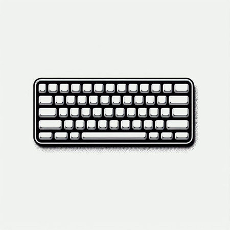 Computer keyboard, isolated on white background. Vector illustration. Eps 10.