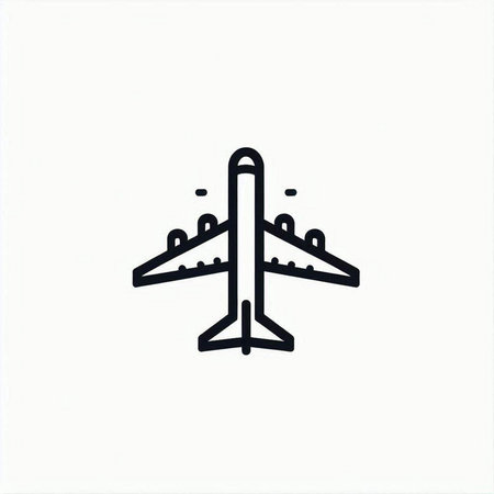 airplane icon on white background, vector illustration, EPS 10.