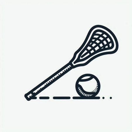 Vector illustration of a tennis racket and ball. Outline icon.の写真素材