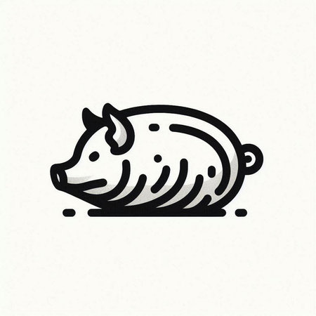 Illustration of a pig on a white background. Vector illustration.