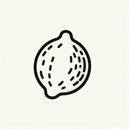 Lemon icon in doodle style. Hand drawn vector illustration.の写真素材
