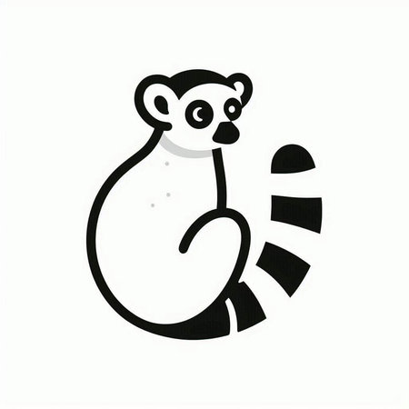 Cute lemur logo isolated on white background. Vector illustration.