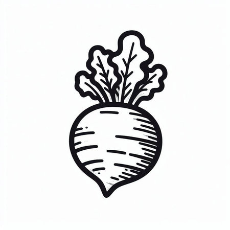 Beetroot vector illustration. Hand drawn doodle style.