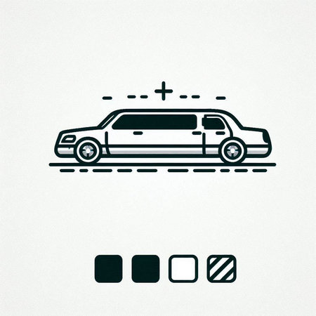 Limousine icon on the white background. Vector illustration. Eps 10.