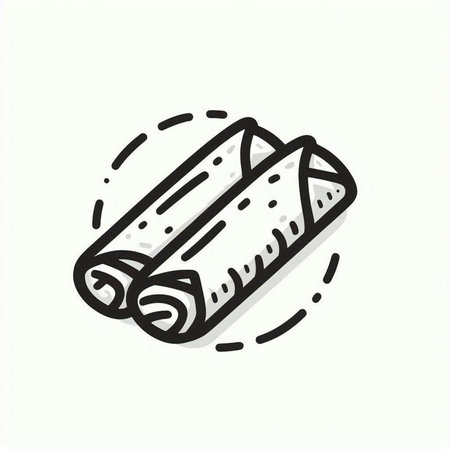 Vector illustration of roll of rice paper icon in doodle style