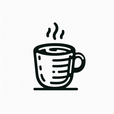 Coffee cup icon on the white background. Vector illustration.
