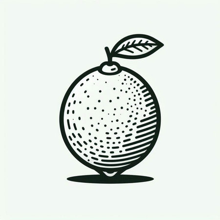 Lemon icon. Vector illustration. Black and white citrus fruit.の写真素材