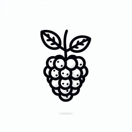 Blackberry icon on white background. Vector illustration, flat design.の写真素材