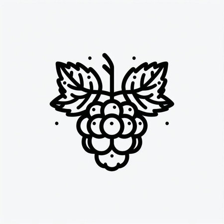 Grape icon. Vector illustration. Isolated on white background.
