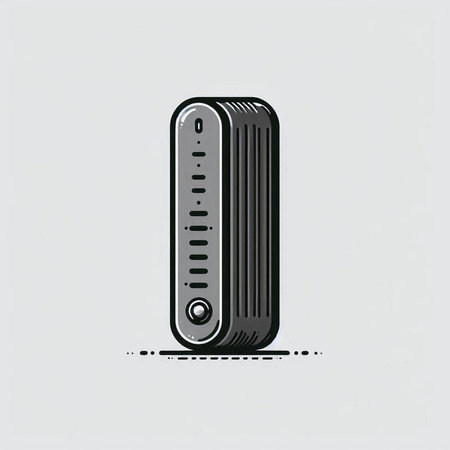 Air conditioner icon. Isolated on gray background. Vector illustration.
