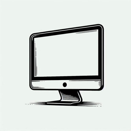 Computer monitor. Vector illustration. Isolated on a white background.