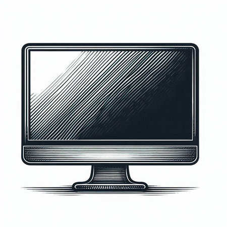 Computer monitor. Isolated on a white background. Vector illustration.