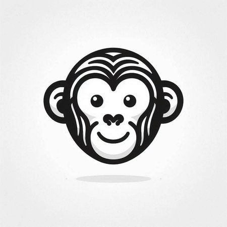 Monkey head icon. Cute monkey face. Vector illustration.