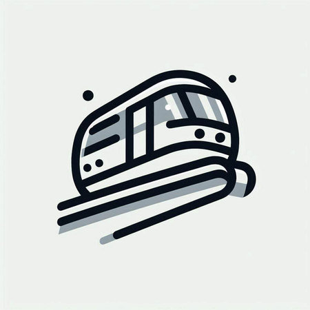Train icon, vector illustration. Flat design style. Editable stroke.