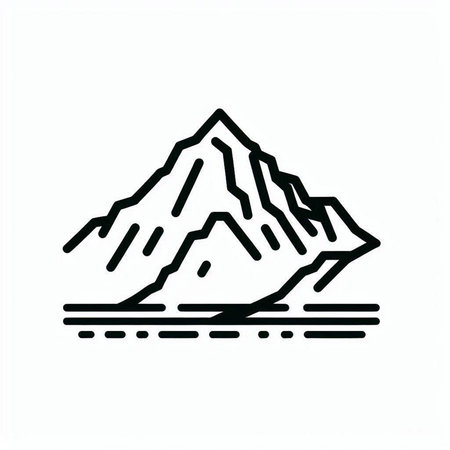 Mountains icon. Vector illustration of a mountain on a white background.の写真素材