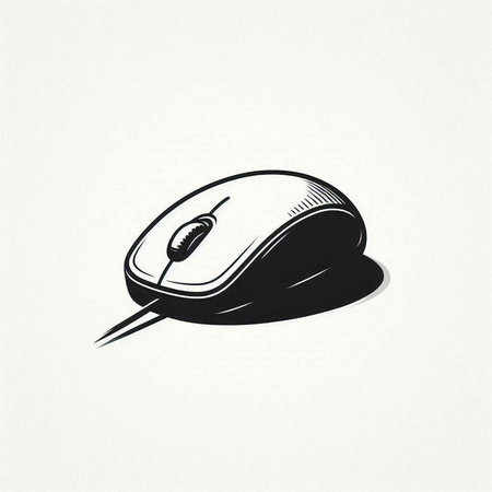 Computer mouse isolated on white background. Vector illustration. Eps 10.