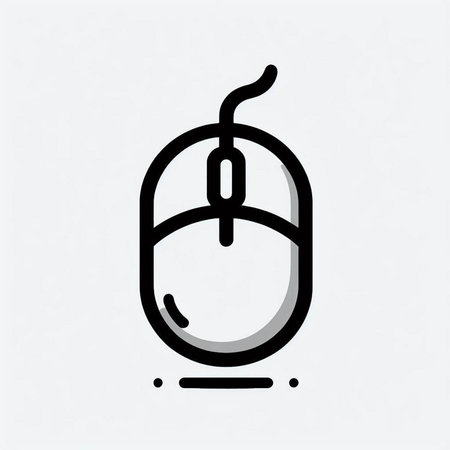 Computer mouse icon in line style. Vector illustration isolated on white background.