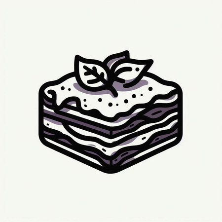 Cake icon in doodle style. Hand drawn vector illustration.