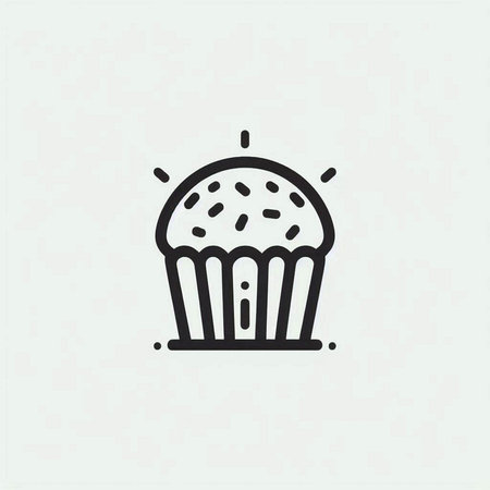 Cupcake vector icon in trendy flat style isolated on grey background