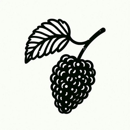 Mulberry. Illustration of a blackberry on a white background.の写真素材
