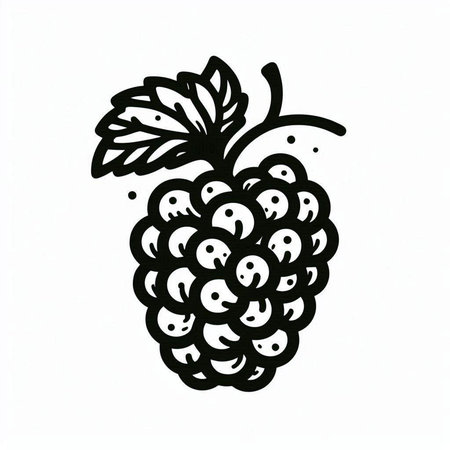 blackberry on a white background, vector illustration, freehand drawing