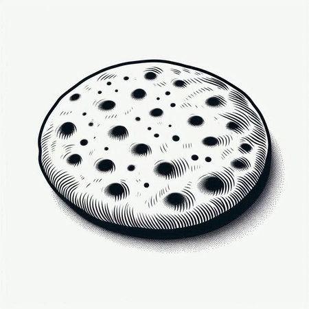 Illustration of a black and white background with a pattern of circles