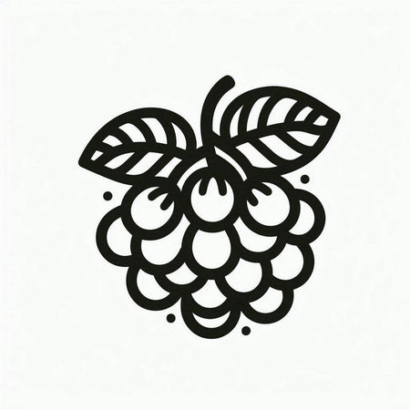 Raspberry vector icon. Hand drawn illustration of raspberry vector icon.